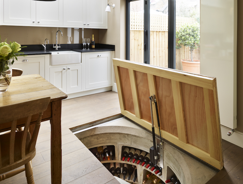 Hidden wine cellar discount in kitchen island